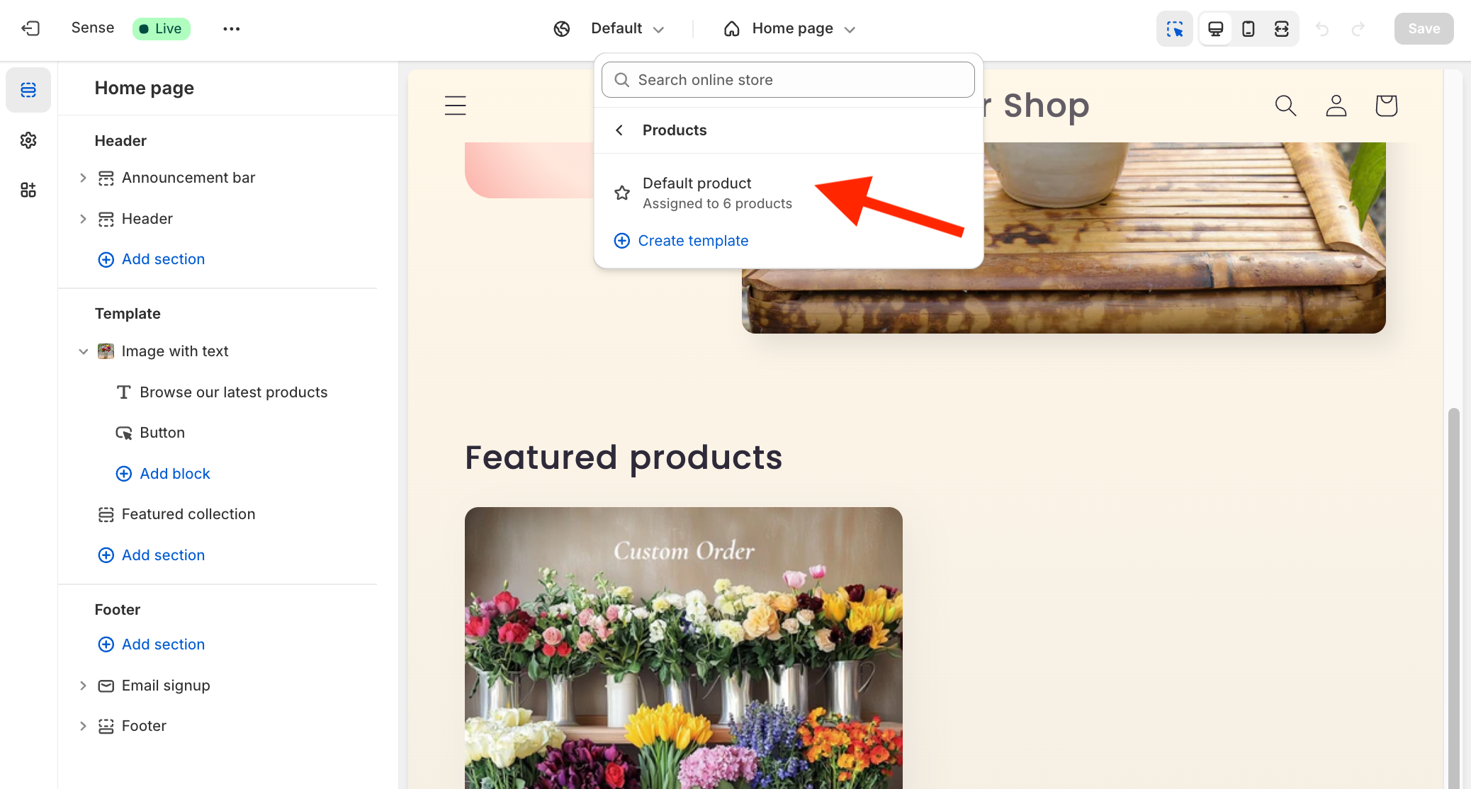 Navigate to your product page